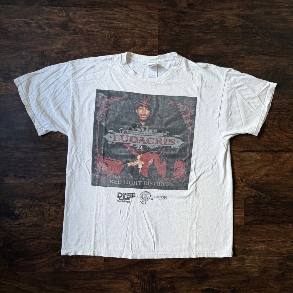 Vintage Y2K Rap Tee Ludacris‎ The Red Light District T Shirt XL
